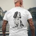スプリンガー スパニエル 犬 モチーフ ペット 作品 スプリンガー スパニエル メンズTシャツ バックプリント 高齢者への贈り物