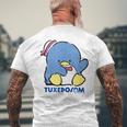 タキシードサム おすわり ダークカラー メンズTシャツ バックプリント 高齢者への贈り物