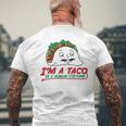 タコス イン ヒューマン コスチューム メキシカン テクスメックス ファヒータ ブリトー メンズTシャツ バックプリント 高齢者への贈り物