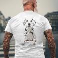 ダルメシアン 犬 モチーフ ペット アート ダルメシアン メンズTシャツ バックプリント 高齢者への贈り物