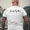トライアスロンecgハートラインデザイン 頑張るトライアスリートのために メンズTシャツ バックプリント 高齢者への贈り物