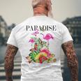 ハワイアンフラワー パラダイス 蝶 ハワイ プリント メンズTシャツ バックプリント 高齢者への贈り物