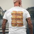 ハンバーガーデイパック ハンバーガー 6パック 腹筋 フェイク腹筋ジム メンズTシャツ バックプリント 高齢者への贈り物