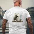 ビンテージ 喫煙 アメリカン エスキモー面白犬 父の日 メンズTシャツ バックプリント 高齢者への贈り物