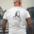 フランツ・リスト、クラシック音楽 ピアノ-Franz Liszt Classical Music-Piano メンズTシャツ バックプリント 高齢者への贈り物