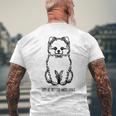 ポメプー シルエット ラインアート 犬がいると人生はもっと楽しい デザイン メンズTシャツ バックプリント 高齢者への贈り物