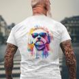 マルチーズ 犬 グラフィック ペット アートワーク サングラス マルチーズ メンズTシャツ バックプリント 高齢者への贈り物