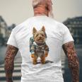 ヨークシャーテリア 犬 グラフィック ペット ヨークシャーテリア メンズTシャツ バックプリント 高齢者への贈り物