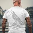 レイヴン カラス 動物愛好家 鳥 モチーフアート メンズTシャツ バックプリント 高齢者への贈り物