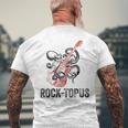 レトロ オクトパス クラーケン ギターを弾く Rock-Topus ギタリスト メンズTシャツ バックプリント 高齢者への贈り物
