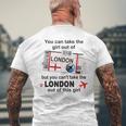ロンドンガール ロンドン搭乗券 ロンドン メンズTシャツ バックプリント 高齢者への贈り物
