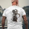 ワヤン インドネシア文化 人形 部族 メンズTシャツ バックプリント 高齢者への贈り物