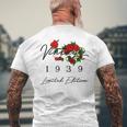 ヴィンテージ 87歳の誕生日 デコレーション ヴィンテージ 1939 87歳 メンズTシャツ バックプリント 高齢者への贈り物