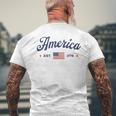 ヴィンテージ アメリカ国旗 Usa 4Th Of July American Flag Patriotic メンズTシャツ バックプリント 高齢者への贈り物