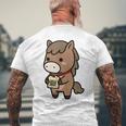 午年 馬 干支 うま 和風 絵馬 願い 正月 メンズTシャツ バックプリント 高齢者への贈り物