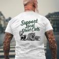 地元のストリートキャットをサポート アライグマ スカンク ポッサム メンズTシャツ バックプリント 高齢者への贈り物