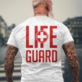 救命救急救命士のライフセーバー Lifeguard メンズTシャツ バックプリント 高齢者への贈り物