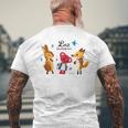 森のぬいぐるみラズ 森の音楽隊 メンズTシャツ バックプリント 高齢者への贈り物