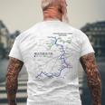 横浜市電鉄線鉄道おみやげ路線図 メンズTシャツ バックプリント 高齢者への贈り物