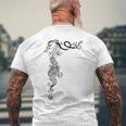 気まぐれな人魚 メンズTシャツ バックプリント 高齢者への贈り物