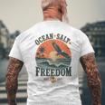 海 塩 自由 沿岸 愛国的 ワシ レトロ 夕日 長袖tシャツ メンズTシャツ バックプリント 高齢者への贈り物