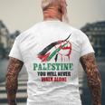無料ガザパレスチナ国旗 アラビアギフト パレスチナ メンズTシャツ バックプリント 高齢者への贈り物