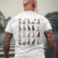 猫の種類教育猫の品種チャートガイド メンズTシャツ バックプリント 高齢者への贈り物