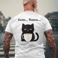 疲れた黒猫 – 月曜日の気分そのまま メンズTシャツ バックプリント 高齢者への贈り物