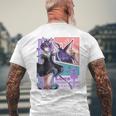 白猫プロジェクト ネコミミスト（ルナ） Comictyle メンズTシャツ バックプリント 高齢者への贈り物