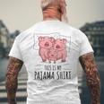 眠っている豚が大好きな豚のパジャマ。 メンズTシャツ バックプリント 高齢者への贈り物