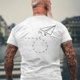 紙飛行機フライtシャツ折り紙折り紙パイロット メンズTシャツ バックプリント 高齢者への贈り物