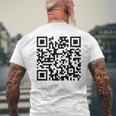 裏面面白いqr Fck You Code 中指言葉 メンズTシャツ バックプリント 高齢者への贈り物