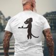 詩とメルヘン 東君平 インド洋の犬 メンズTシャツ バックプリント 高齢者への贈り物