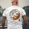 陰陽風水太地-虎 日本中国美術 メンズTシャツ バックプリント 高齢者への贈り物