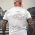 電車 ヴィンテージ グラフィック デザイン スケッチ レトロ 蒸気機関車 メンズTシャツ バックプリント 高齢者への贈り物