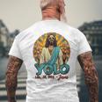 面白いキリスト復活祭の日イエス メンズTシャツ バックプリント 高齢者への贈り物