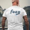 面白いフォクシーお父さんレトロ ビンテージ デザイン メンズTシャツ バックプリント 高齢者への贈り物