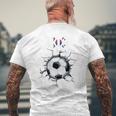 韓国サッカーファン 韓国フットボール ひび割れた壁 メンズTシャツ バックプリント 高齢者への贈り物
