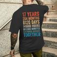 17年目の記念日 彼 彼女 カップル 17回目の結婚 メンズTシャツ バックプリント 彼への贈り物