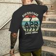 1979年4月7日 45歳の誕生日 45歳 2024年 誕生日 メンズTシャツ バックプリント 彼への贈り物