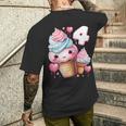 4歳のバースデーガール アイスクリーム 背番号4 メンズTシャツ バックプリント 彼への贈り物