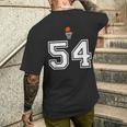 54 番 バスケットボールスタイル ヴィンテージホワイト メンズTシャツ バックプリント 彼への贈り物