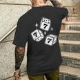 777 ラッキーダイス エンジェルナンバー ブラックワーク メンズTシャツ バックプリント 彼への贈り物
