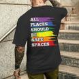 All Placeshould Beafepaces ゲイプライド 同盟国 Lgbtq Month メンズTシャツ バックプリント 彼への贈り物