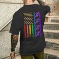 Americanports レインボーフラッグ Lgbt プライド 陸上競技 メンズTシャツ バックプリント 彼への贈り物