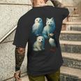 Arctic Animals コラージュ シロフクロウ キツネアザラシ ツノメ メンズTシャツ バックプリント 彼への贈り物