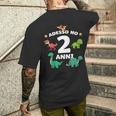 Bambino 2 Compleanno Bambini & Dinosauro Regalo Di 2 Anni T-shirt da uomo con stampa posteriore Regalos para él