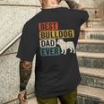 Best Bulldog Dad Ever レトロ ヴィンテージ ブルドッグデザイン メンズTシャツ バックプリント 彼への贈り物