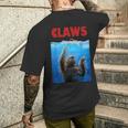Beware Of Claws 面白いナマケモノ シャーク 映画 パロディ メンズTシャツ バックプリント 彼への贈り物