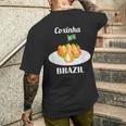Coxinha 伝統的なブラジル料理 ブラジル国旗 メンズTシャツ バックプリント 彼への贈り物